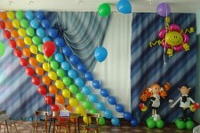 Оформление зала шарами на выпускной №12 (5000 рублей)