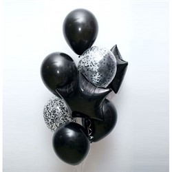 Сет из шаров №53 - 1050 рублей. В сет из гелиевых шаров входит:  2 звезды, 5 латексных шаров, 2 шара с конфетти, грузик.
