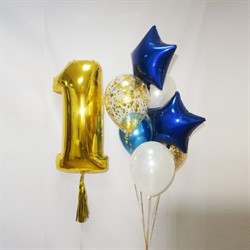 Сет из шаров №7 - 1750 рублей. В сет из гелиевых шаров входит:  Фольгированная цифра, 2 шара с конфетти, 2 звезды, 3 латексных шаров, тассел, 2 грузика.
